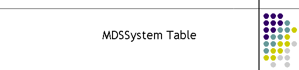 MDSSystem Table